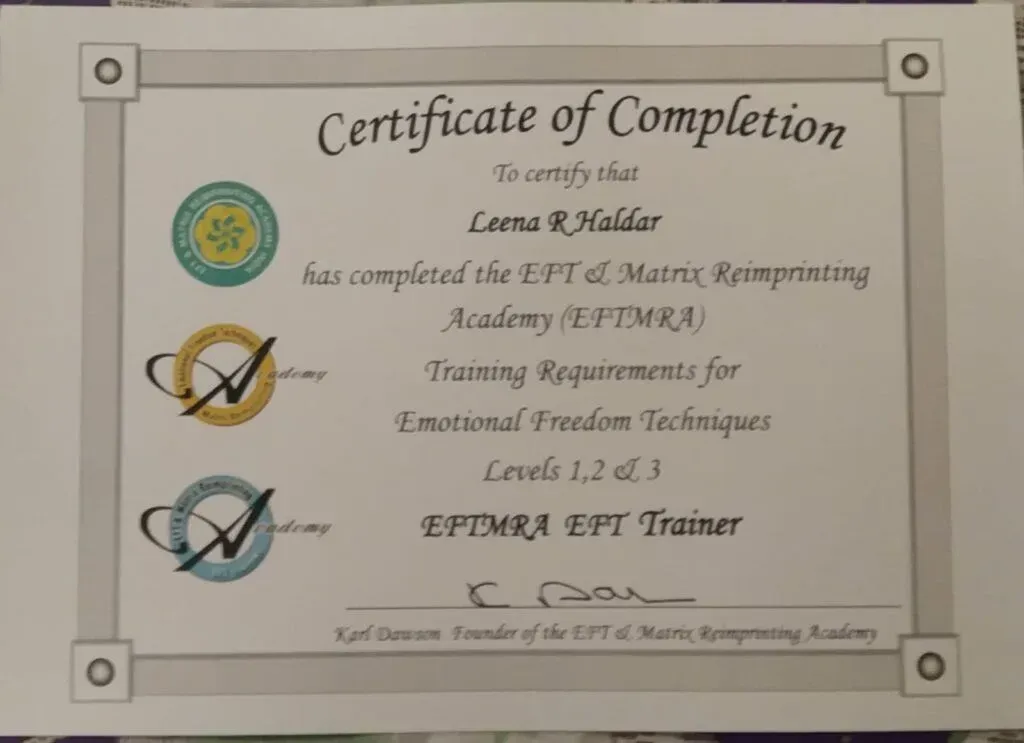 EFTMRA Certification - Leena R Haldar
